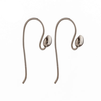 Ear Wires with Outer Loop in Sterling Silver 29.9x13.6mm