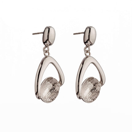 Ear Studs with Dangling Cup and Peg in Sterling Silver