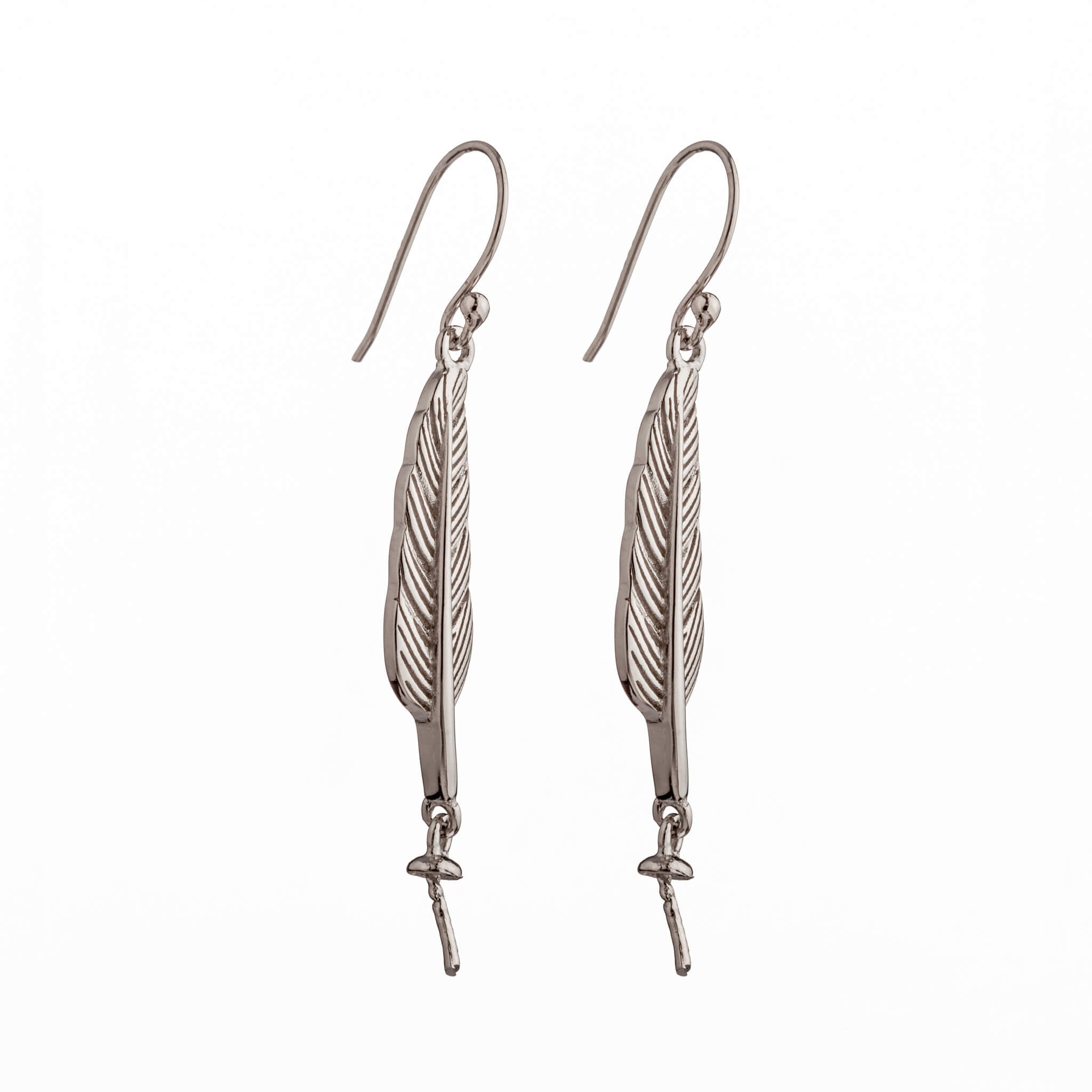 Ear Wires with Earrings Components and Cup and Peg Mounting in Sterling Silver 2mm