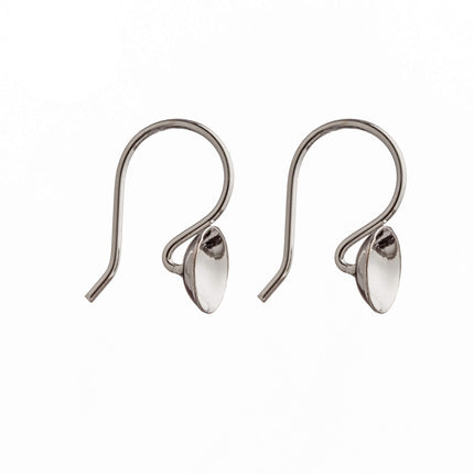 Ear Wires with Cup and Peg Mounting in Sterling Silver 6mm
