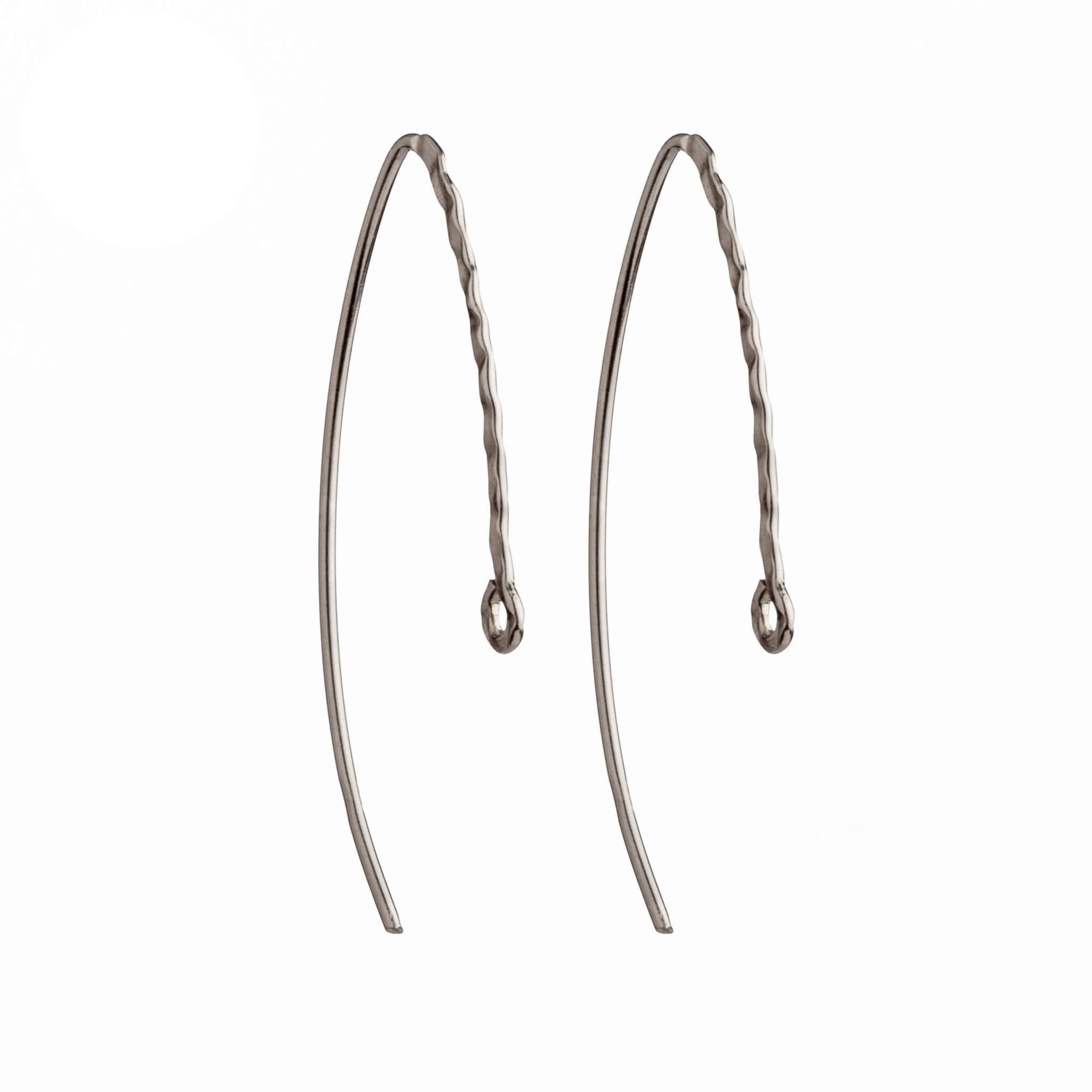 Ear Wires with Inner Loop in Sterling Silver 35.3x14.5mm