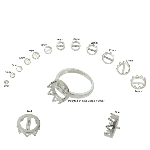 Jeweller Ring Peg Setting Gallery Style Round Bezel