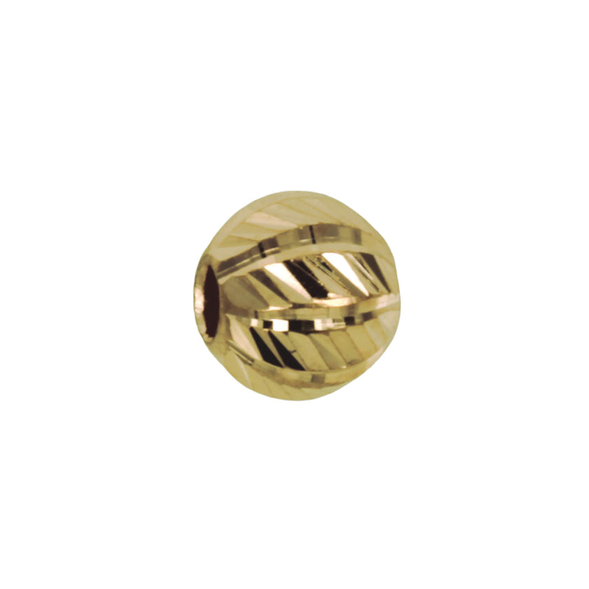 18Kt Gold 4mm Bead with Laser-Etched Patterned Surface