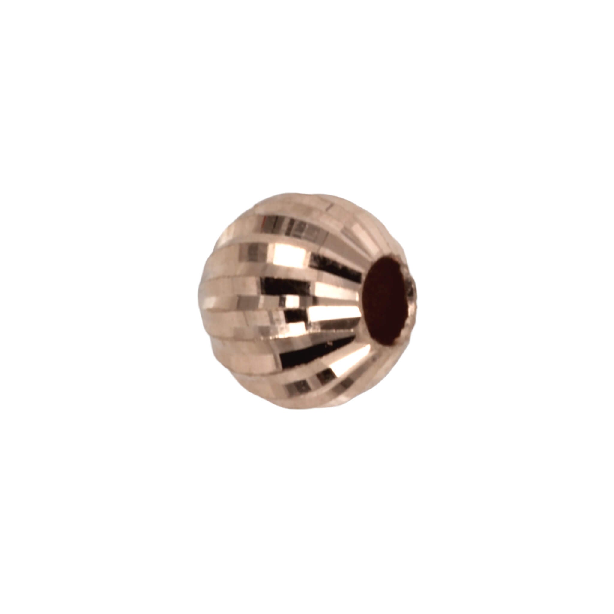 18Kt Gold 4mm Bead with Laser-Etched Patterned Surface
