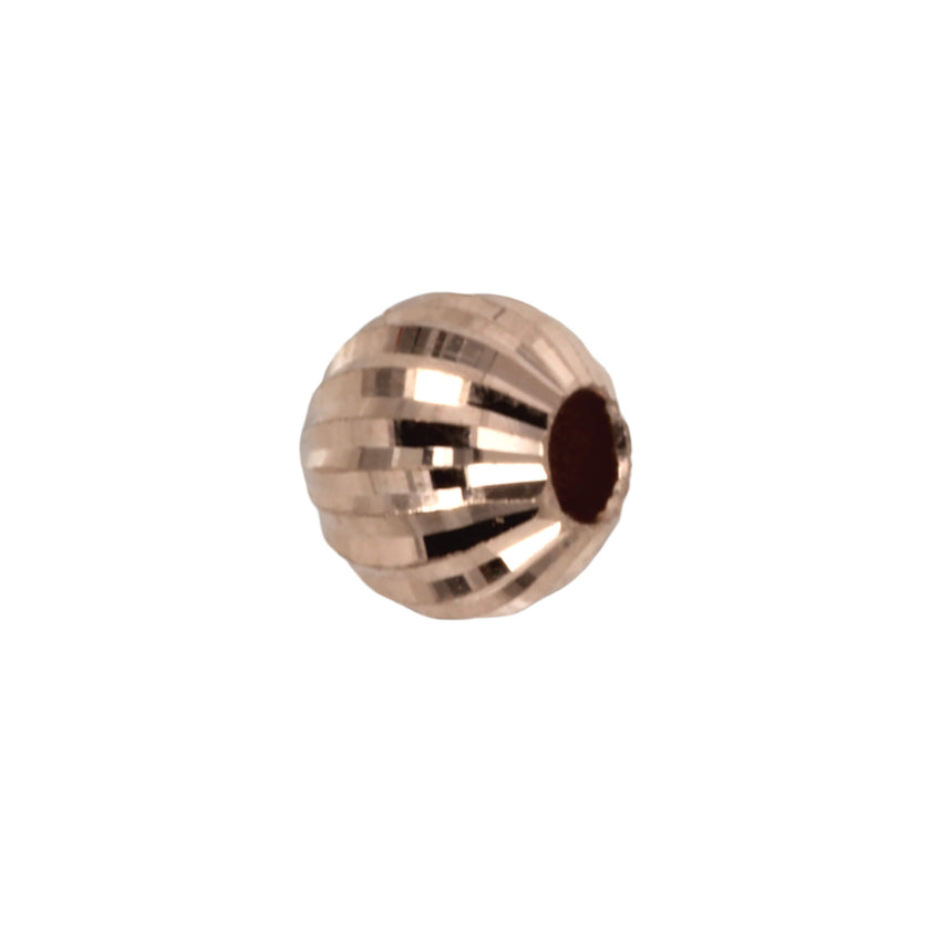 18Kt Gold 4mm Bead with Laser-Etched Patterned Surface
