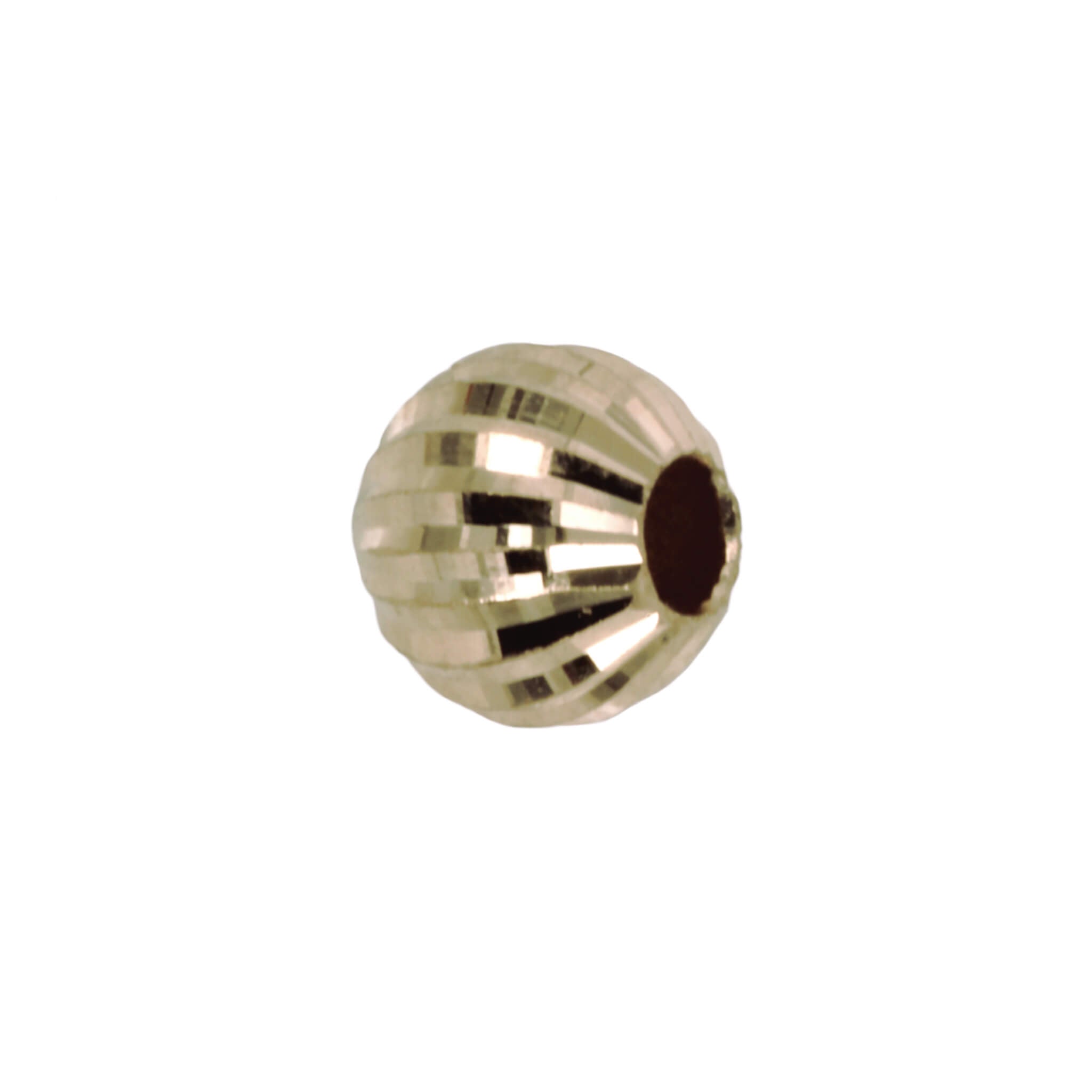 18Kt Gold 4mm Bead with Laser-Etched Patterned Surface