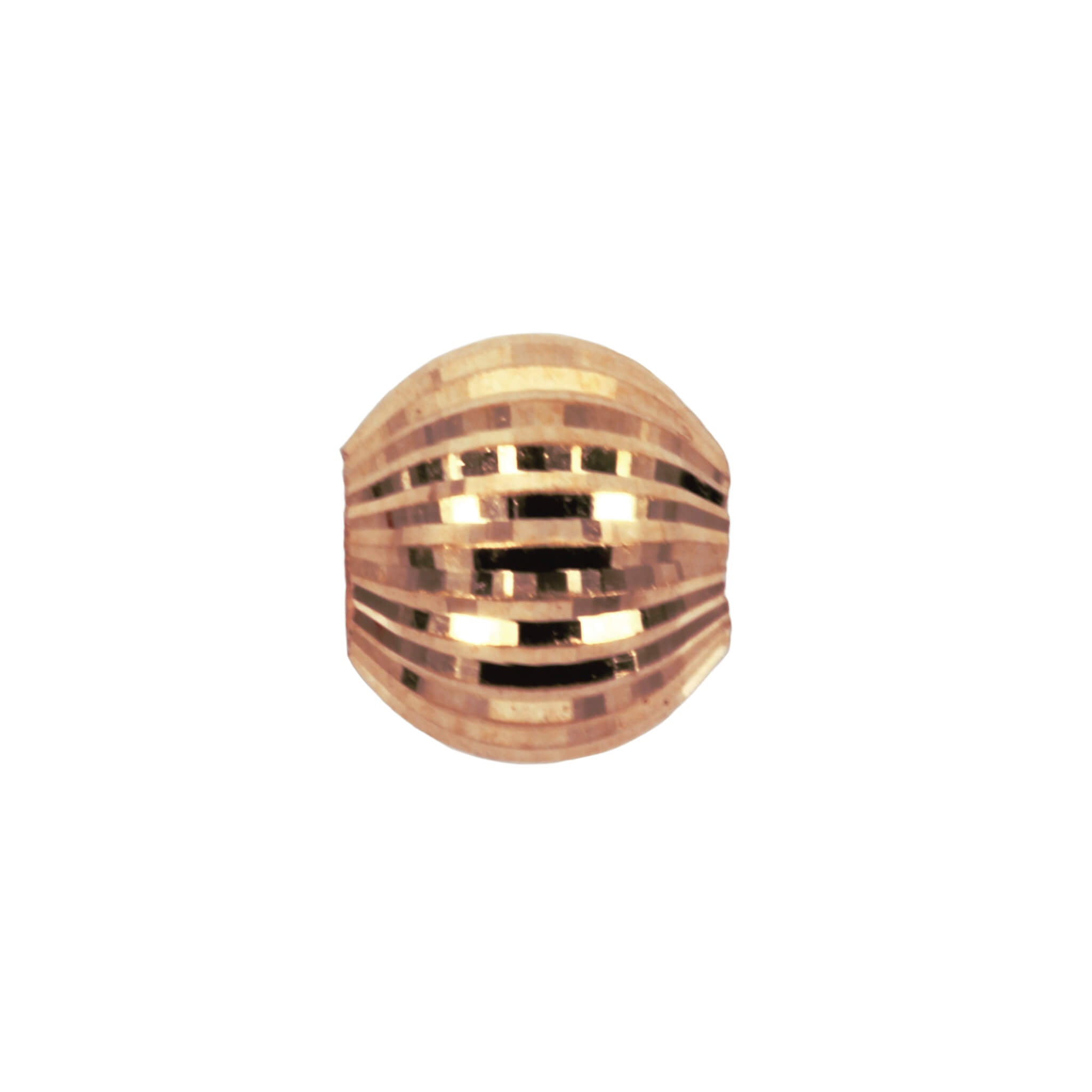 18Kt Gold 6mm Bead with Laser-Etched Patterned Surface