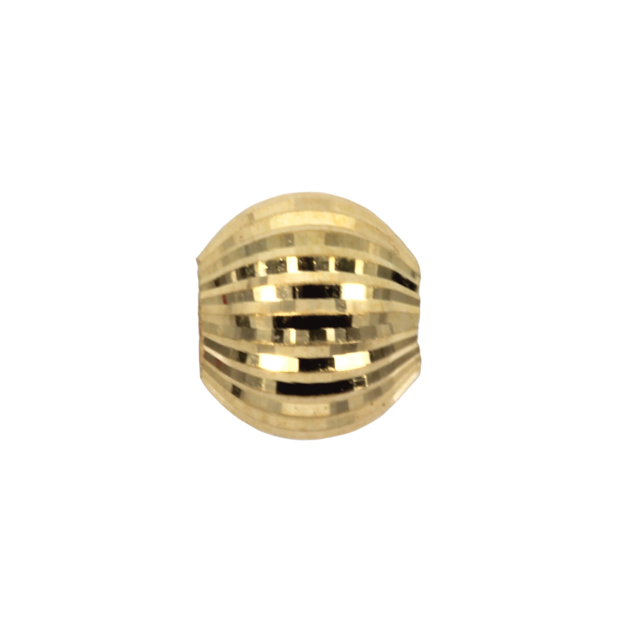 18Kt Gold 6mm Bead with Laser-Etched Patterned Surface