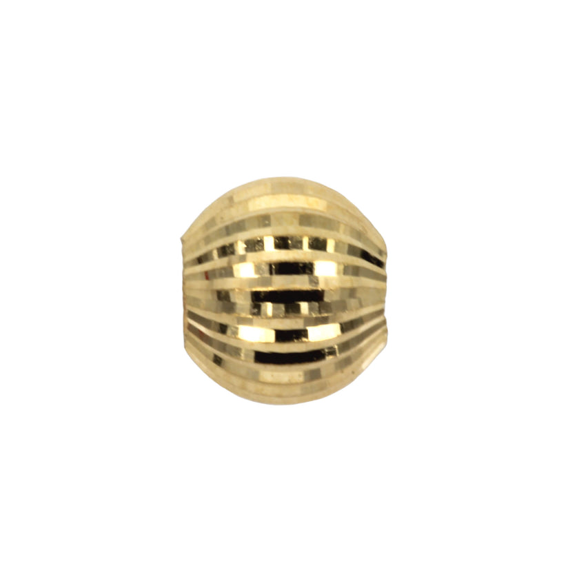 18Kt Gold 6mm Bead with Laser-Etched Patterned Surface