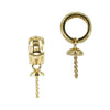 18Kt Gold Pierced Wide Tube Bail with Cup & Peg Pearl Mounting 13.6x3.5mm