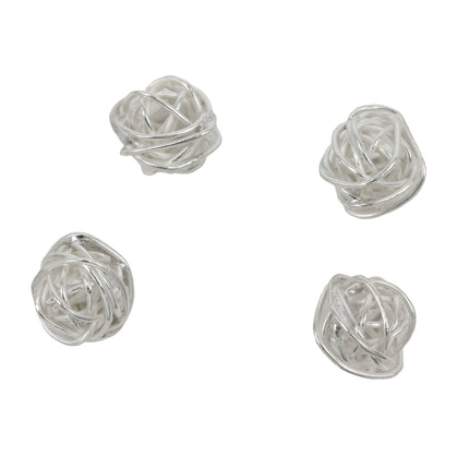 Wire Bundle Beads in Sterling Silver 8mm