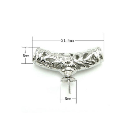 Tube Bail Pendant with Cup and Peg Mounting in Sterling Silver 21.25x5.7mm