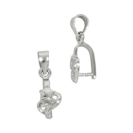 Star & Heart Pinch Bail in Sterling Silver 7x19mm