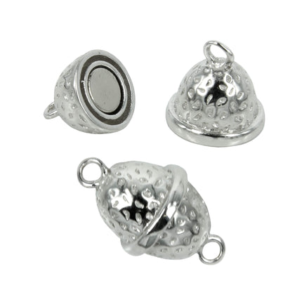 Hemispheres Magnetic Clasp in Sterling Silver 10x18mm