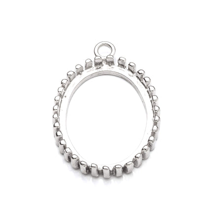 Oval Pendant with Oval Bezel Mounting in Sterling Silver 15x19mm