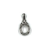 Oval Pendant with Oval Mounting in Sterling Silver 9x11mm