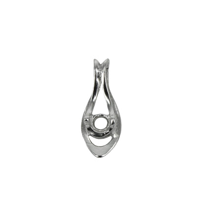 Pear Shaped Fold-Over Pendant in Sterling Silver 3mm