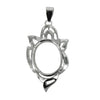 Decorated Oval Pendant in Sterling Silver 10x12mm