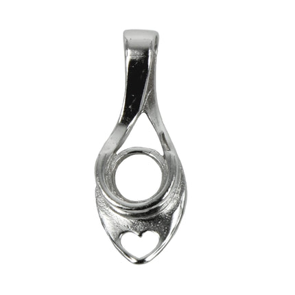 Pear Shaped Fold-Over Pendant in Sterling Silver 5mm