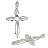 Cross Pendant With Round Mounting in Sterling Silver for 5mm Stones