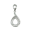 Eternal Flame Pendant in Sterling Silver with CZ's for 8x10mm Pear Stones