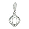 Ribbon Embrace Pendant in Sterling Silver with CZ's for 6x8mm Stones