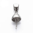Pendant with Cup and Peg Mounting and Bail in Sterling Silver 5mm