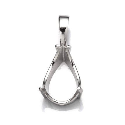 Pear Pendant with Pear Mounting in Sterling Silver 10x15mm