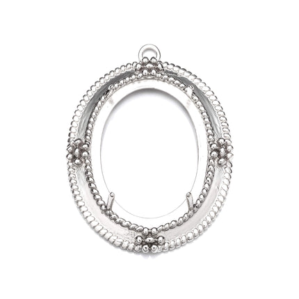 Fancy Pendant with Oval Mounting in Sterling Silver
