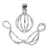 Pendant with Round Cage Mounting in Sterling Silver 10x10x13mm