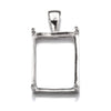 Rectangular Pendant with Rectangular Bezel Mounting and Bail in Sterling Silver 15x20mm