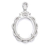 Dolly Pendant with Cubic Zirconia Inlays and Oval Mounting and Bail in Sterling Silver 23x30mm