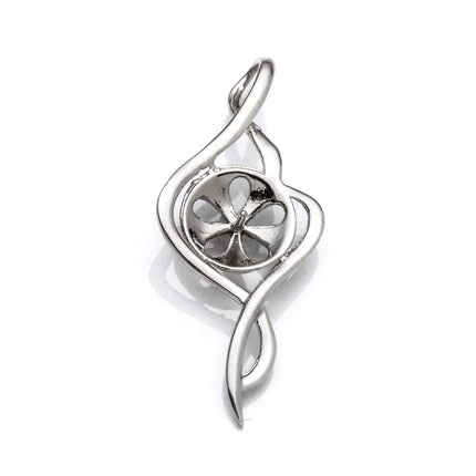Pendant with Cup and Peg Mounting in Sterling Silver 8mm