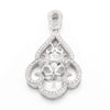 Swirls Pendant with Cubic Zirconia Inlays and Cup and Peg Mounting and Bail in Sterling Silver 7mm