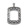 Antique Pendant with Rectangular Bezel Mounting and Bail in Sterling Silver 24x32mm