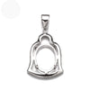 Bell Pendant with Oval Mounting and Bail in Sterling Silver 10x14mm