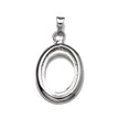 Oval Pendant with Oval Bezel Mounting and Bail in Sterling Silver 12x18mm