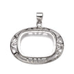 Oval Pendant with Rectangular Bezel Mounting and Bail in Sterling Silver 16x21mm