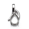 Pendant with Pear Shape Mounting in Sterling Silver 10x14mm