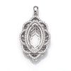 Pendant with Cubic Zirconia Inlays and Marquise Shape Mounting and Bail in Sterling Silver 10x19mm