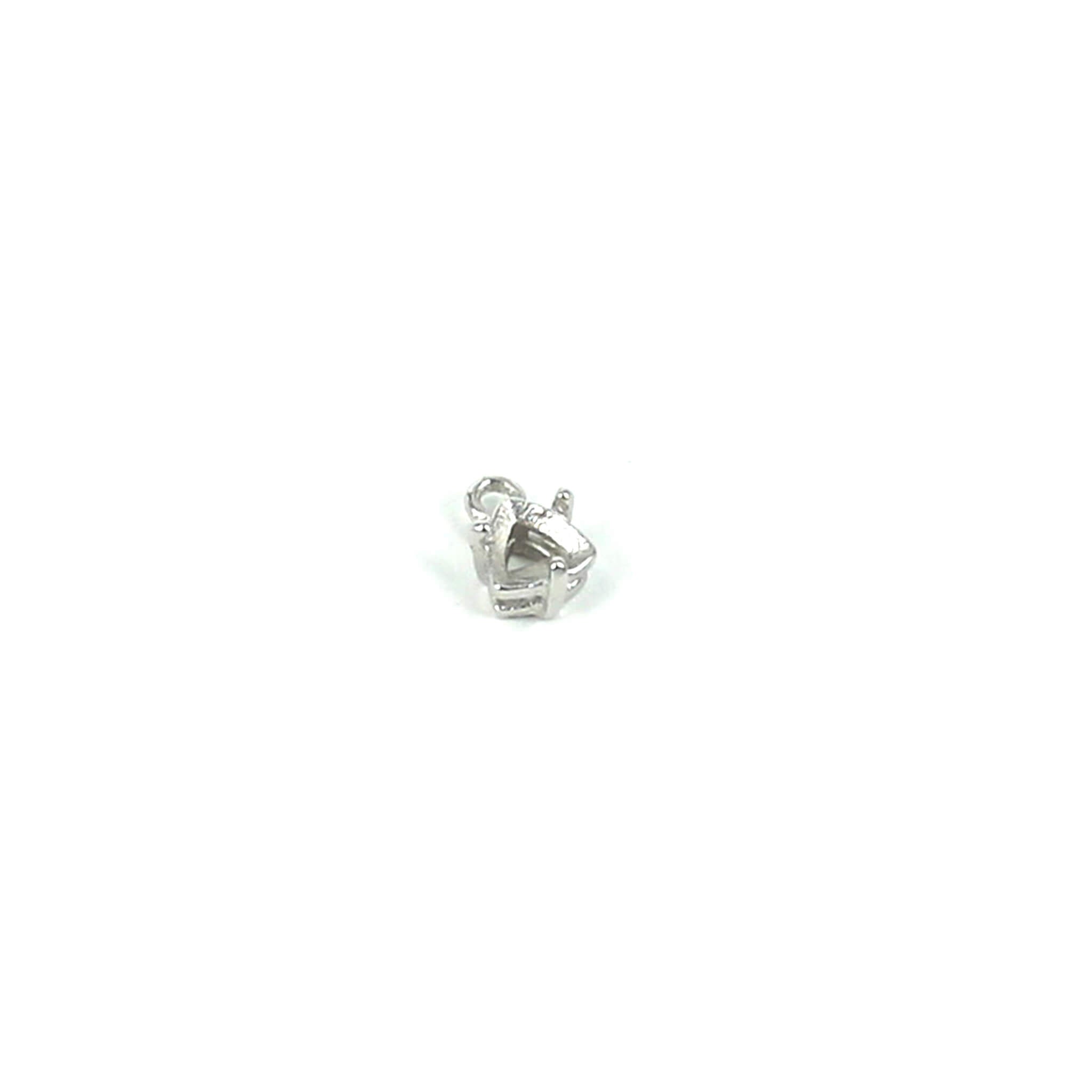 Pendant with Triangular Shape Mounting in Sterling Silver 4x4mm