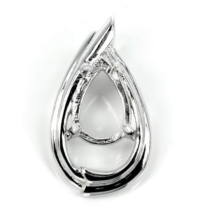 Pear shaped pendant with incorporated bail in sterling silver 11x19mm