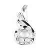 Flower pendant with flourish decorated bail in sterling silver 6x8mm