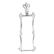 Rectangle Pendant Set with Cubic Zirconias and Soldered Loop and Bail in Sterling Silver 10x25mm
