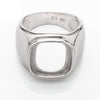 Simple Rectangular Ring with Rectangular Bezel Mounting in Sterling Silver 12x14mm