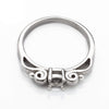 Scroll Ring with Round Prongs Mounting in Sterling Silver 4mm