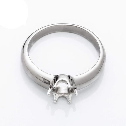 Simple Ring with Round Prongs Mounting in Sterling Silver 6mm