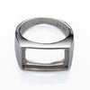 Simple Rectangular Ring with Rectangular Bezel Mounting in Sterling Silver 10x16mm