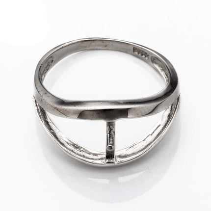 Open Ring with Peg Mounting in Sterling Silver 8mm