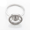Dolly Ring with Cubic Zirconia Inlays and Cup and Peg Mounting in Sterling Silver 10mm